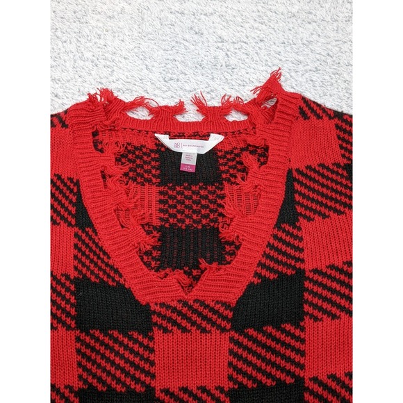 No Boundaries Plaid Cropped Red Black Grunge Punk Y2K Whimsigoth Womens Large - Picture 5 of 15